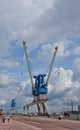 Harbour cranes Royalty Free Stock Photo