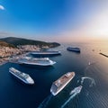 harbour with cruiseships, AI generated Royalty Free Stock Photo