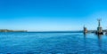 Harbour entrance of Konstanz with lighthouse and the statue of Imperia, Lake Constance (Bodensee). Royalty Free Stock Photo