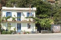 A harbour front house in Poros, Elios Proni, Cephalonia Kefelonia, Greece. Royalty Free Stock Photo
