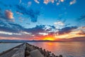 Panorama of sea port, Heraklion, Crete, Greece Royalty Free Stock Photo