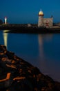 Harbour lighthouse at night. Howth. Dublin. Ireland Royalty Free Stock Photo