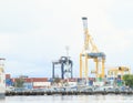 Harbour loaders in Bitung Royalty Free Stock Photo