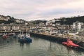 Harbour of Luarca during cloudy winter day. Asturias, northern Spain