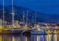 Harbour at Makarska, Croatia at night Royalty Free Stock Photo