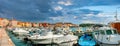 Harbour and marina of Rovinj town. Istria, Croatia