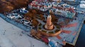 Aerial view of Harbour and lighthouse in Kolobrzeg, Poland. Royalty Free Stock Photo