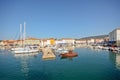 Harbour with old town of Cres, Adriatic sea, Island of Cres, Croatia Royalty Free Stock Photo