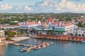 Harbour in Oranjestad in the morning sun, Aruba.