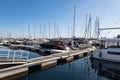 The harbour in Palermo near the Castello a Mare with a lot of luxury yachts, boats and people relaxing