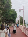 Harbour Park View Jogging Path pink street light pink railing cloudy moody Hong Kong Tai Po