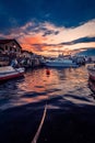 The harbour port of Alexandroupolis in Greece in the morning wit