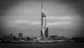 Harbour of Portsmouth England with Spinnaker Tower in black and white - PORTSMOUTH, ENGLAND - DECEMBER 29, 2019