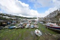 Harbour of small Cornish fishing village Royalty Free Stock Photo