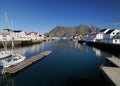 Harbour Of the Small Fishing Village Henningsvaer On Lofoten Island Austvagoy