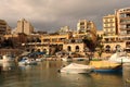 The harbour of St. Juliens on Malta Island