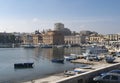 Harbour with Teatro Margherita building, former theatre, nowadays a museum of art in Bari