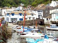 Harbour and town, Polperro, Cornwall. Royalty Free Stock Photo