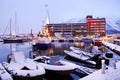 The harbour of Tromso considered the northernmost city in the world Royalty Free Stock Photo