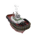 Harbour Tug Boat on white. 3D illustration