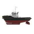 Harbour Tug Boat on white. 3D illustration Royalty Free Stock Photo