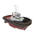 Harbour Tug Boat on white. 3D illustration Royalty Free Stock Photo