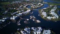 Harbour View Canal Estate and Boat Harbour RiverLinks Estate next to Coomera River Morning view Hope Island, Gold Coast