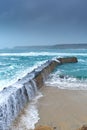 Harbour wall, Sennen Cove, Cornwall. Royalty Free Stock Photo