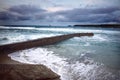 The harbour wall at Sennen Cove Cornwall UK Royalty Free Stock Photo