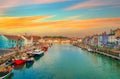 The harbour at Weymouth on the Dorset coast Royalty Free Stock Photo