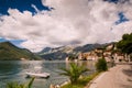 Harbour and yachts at Boka Kotor bay Boka Kotorska, Montenegro, Europe