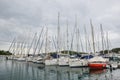 Harbour with yachts of Coastal town Vrsar, Croatia Royalty Free Stock Photo