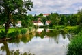Harburg Germany and the Wornitz River. Royalty Free Stock Photo