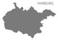 Harburg grey county map of Lower Saxony Germany DE