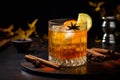 Hard apple cider cocktail with autumn cinnamon