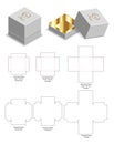 Hard board paper rigid box 3d mockup with dieline Royalty Free Stock Photo