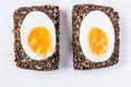 Hard boiled egg sandwich Royalty Free Stock Photo