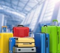 Hard case colorful luggages Royalty Free Stock Photo