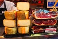 Hard Cheese and Cured Ham, St Joseph Market, Barcelona, Spain