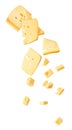 Hard cheese cut into strips and cubes