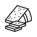 hard cheese food slice line icon vector illustration Royalty Free Stock Photo