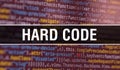 Hard code with Abstract Technology Binary code Background.Digital binary data and Secure Data Concept. Software