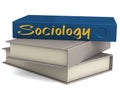 Hard cover blue books with Sociology word