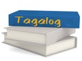 Hard cover blue books with Tagalog word Royalty Free Stock Photo