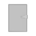 Hard cover gray leather notebook with holding clasp, vector mock-up