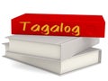 Hard cover red books with Tagalog word Royalty Free Stock Photo