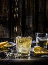 A hard day`s night. whisky in the bar Royalty Free Stock Photo