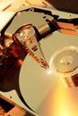 Hard disc opened Royalty Free Stock Photo
