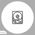 Hard disc vector icon sign symbol Royalty Free Stock Photo