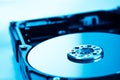 Hard disk in blue light Royalty Free Stock Photo